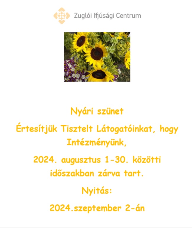 NYÁRI SZÜNET